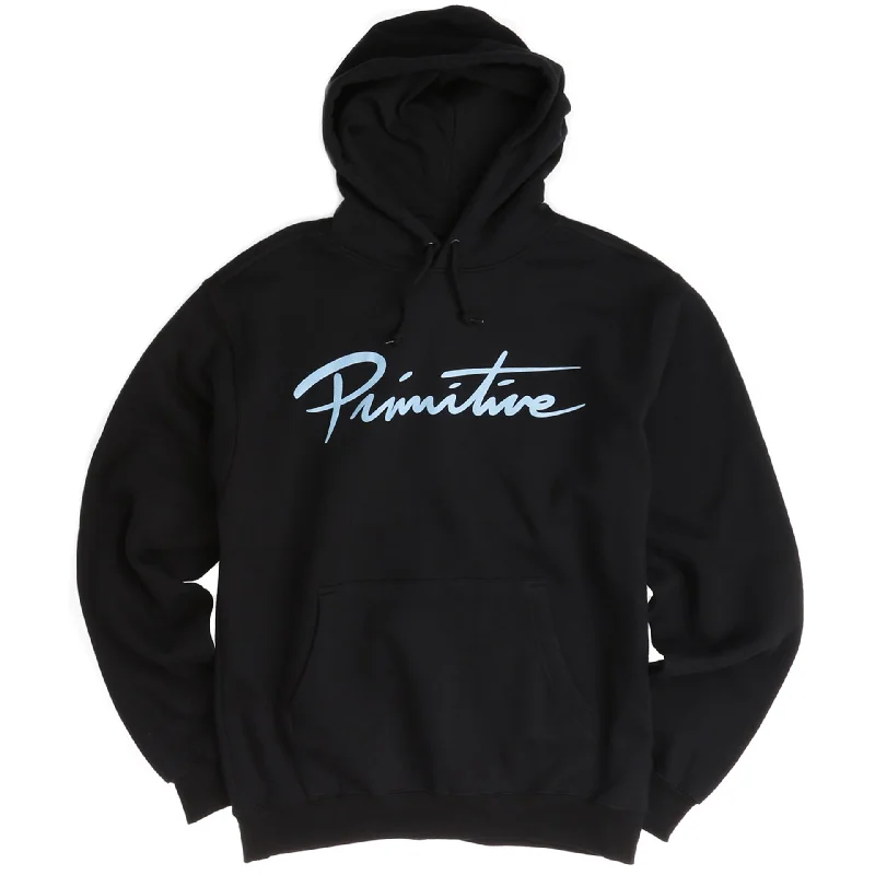 Relaxed Fit Clothing Primitive Nuevo Script Pullover - Black/Blue Script