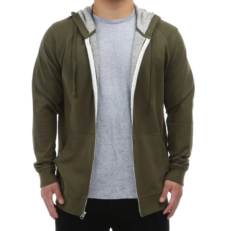 Urban Gear New Star French Terry Zip Up Hoodie - Olive