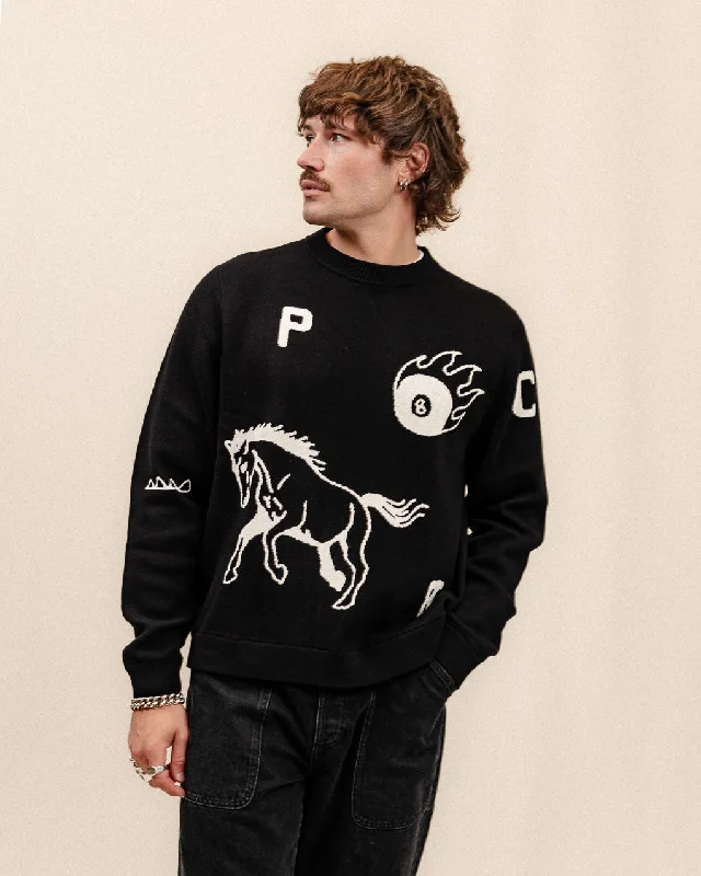 Denim Looks Flash Knit Jumper - Black