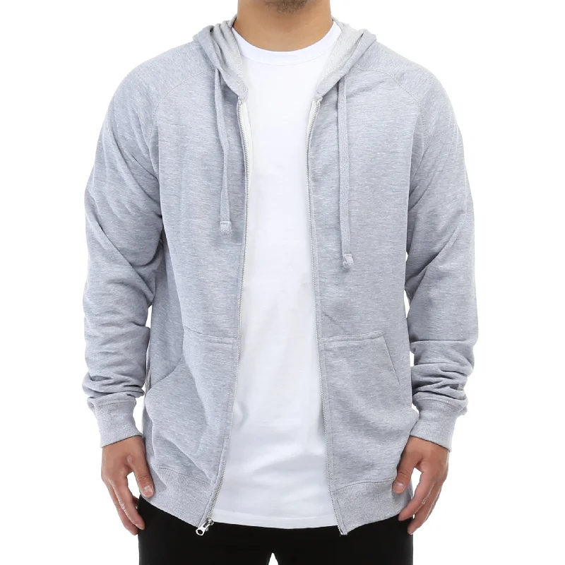 Casual Fits New Star French Terry Zip Up Hoodie - Athletic Heather