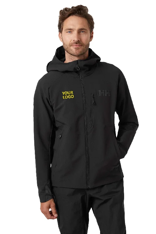 Timeless Wardrobe Helly Hansen Mens Odin Pro Shield Hybrid Softshell Custom Jackets, Black