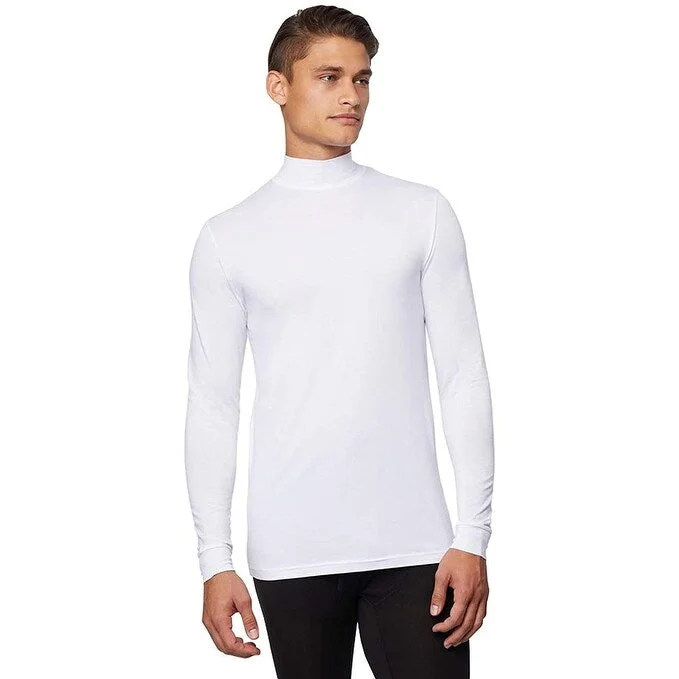 32 Degrees Men's Base Layer Mock-Neck Shirt White Size Medium