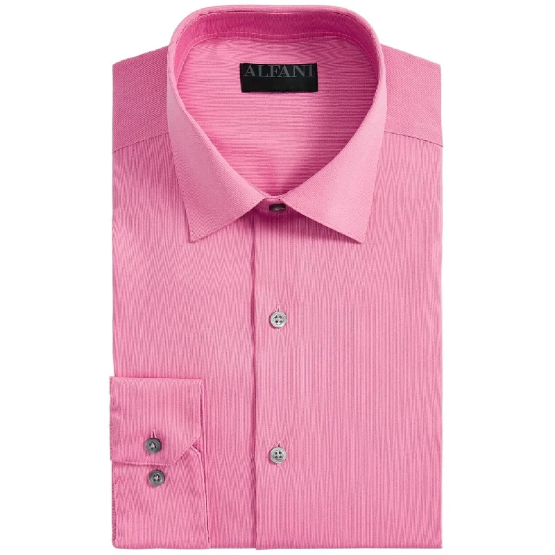 Alfani Men's Bedford Cord Dress Shirt Pink Size 15-15.5x32-33 - 15x32-33