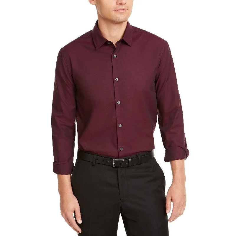 Alfani Men's Classic-Fit Solid Shirt Dark Red Size 2 Extra Large - XXL