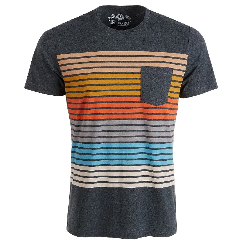 American Rag Men's Colorblocked Striped T-Shirt Charcoal Size XL