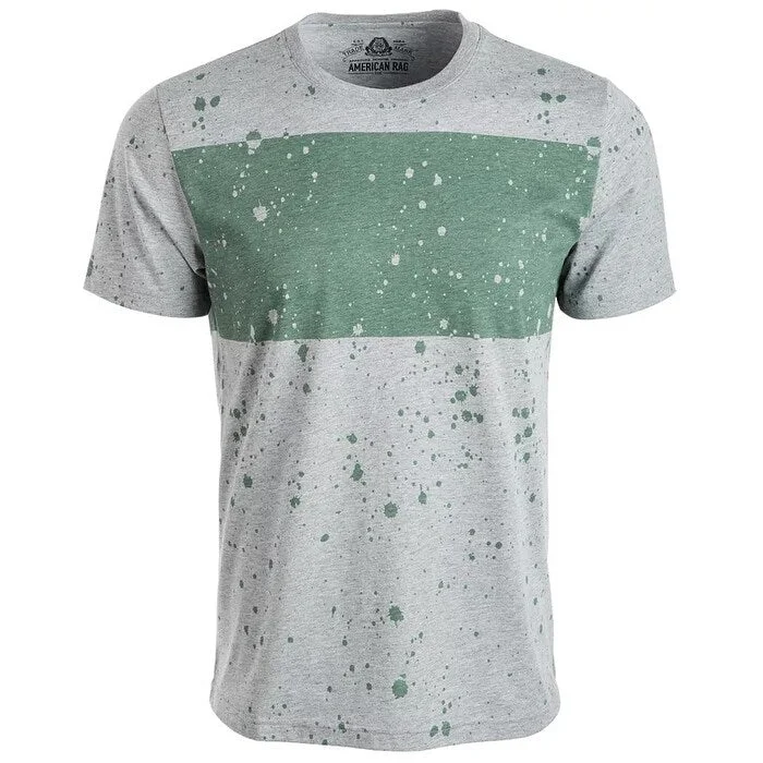 American Rag Men's Splatter Chest Stripe T-Shirt Gray Size Small