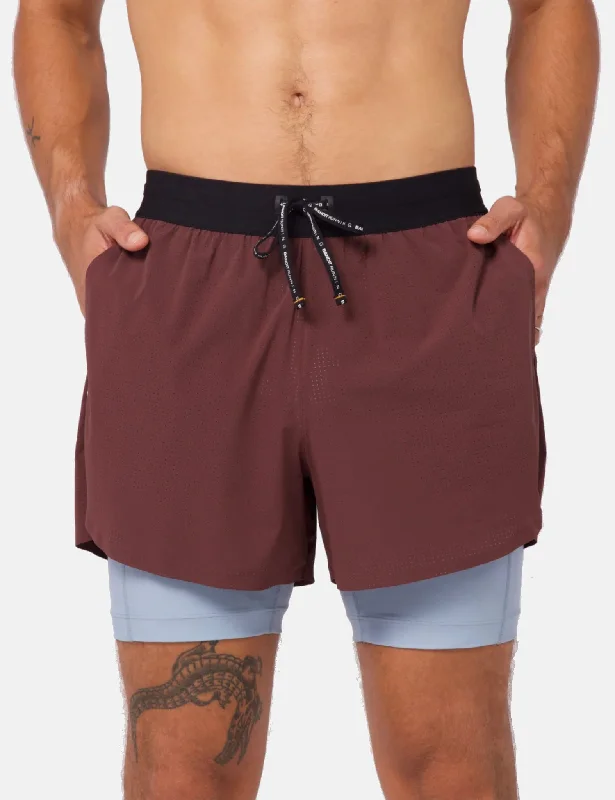 Bandit Vento Men's 4" 2-in-1 Shorts - Chocolate Brown