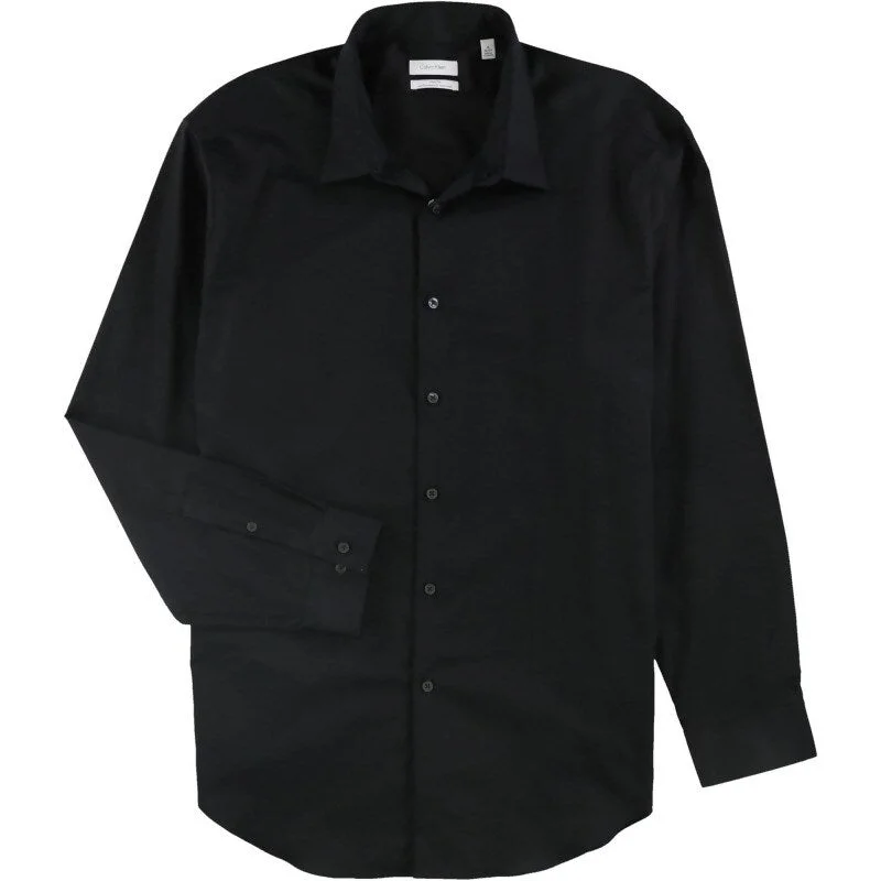 Calvin Klein Men's Slim-Fit Stretch Solid Shirt Black Size Small