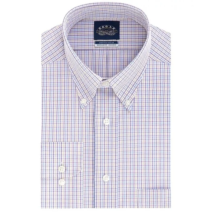 Eagle Men's Classic Fit Stretch Collar Dress Shirt Purple Size 17.5X32X33