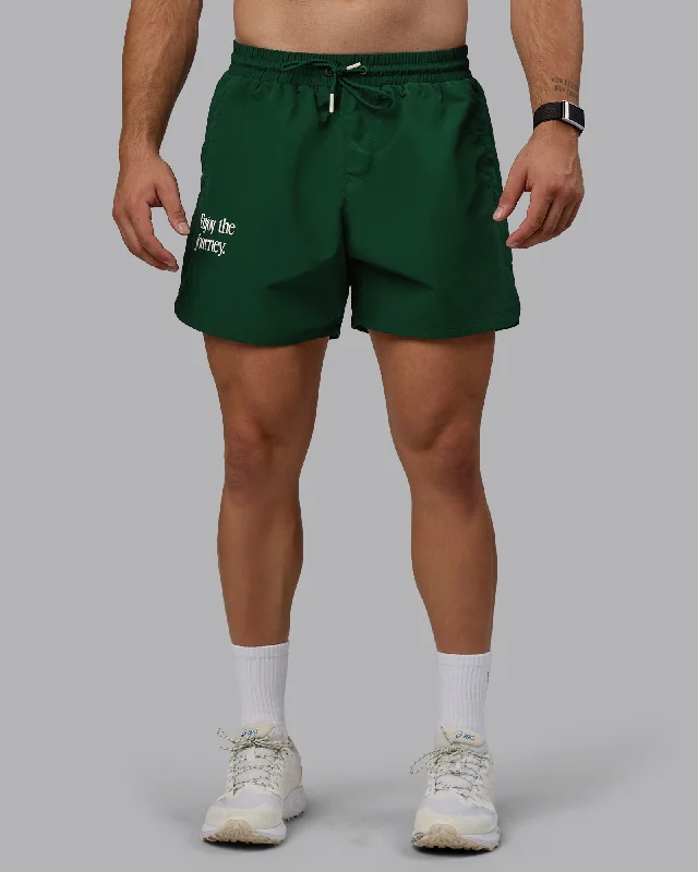 Enjoy The Journey 5" Shorts - Deep Emerald-Off White