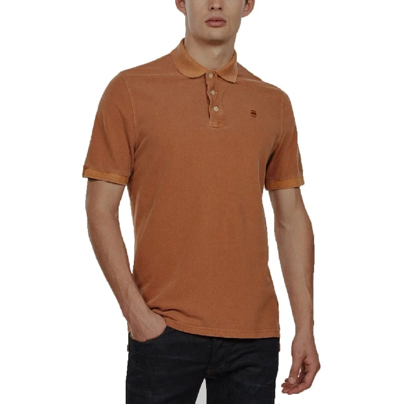 G-Star Raw Men's Halite Polo Shirt Orange Size Medium