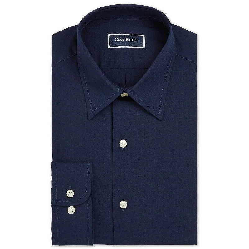 Kenneth Cole Unlisted Men's Slim-Fit Solid Dress Shirt Blue Size 34-35