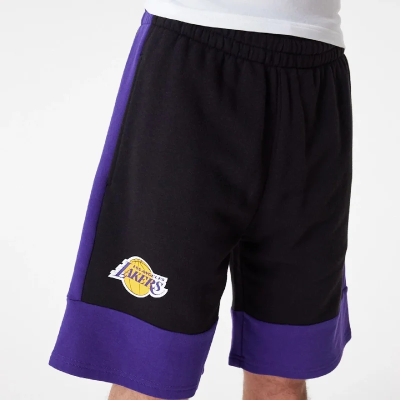 LA Lakers NBA Colour Block Black Shorts