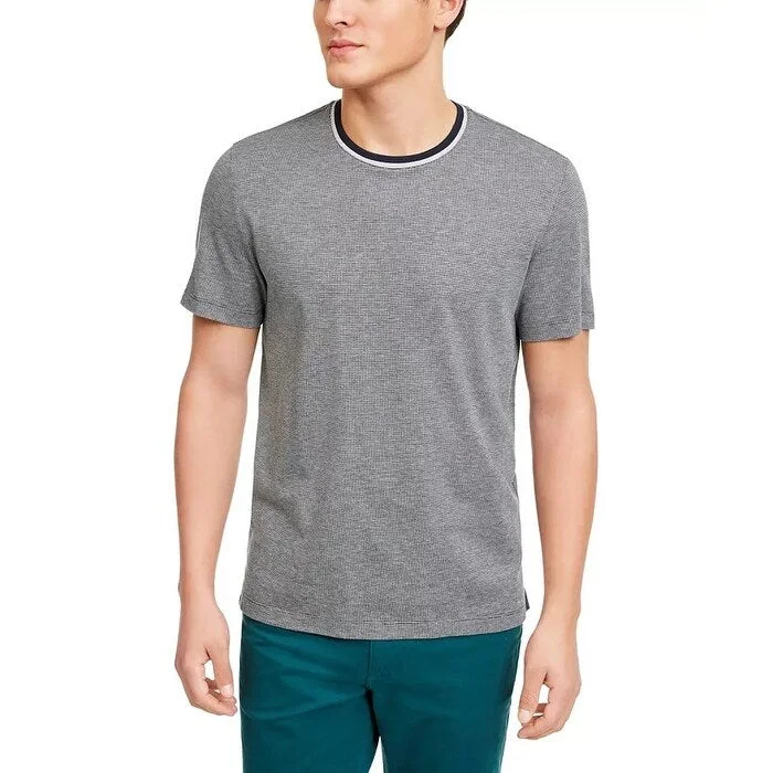 Michael Kors Men's Birdseye Weave Tipped T-Shirt Heather Grey Size XL - X-Large