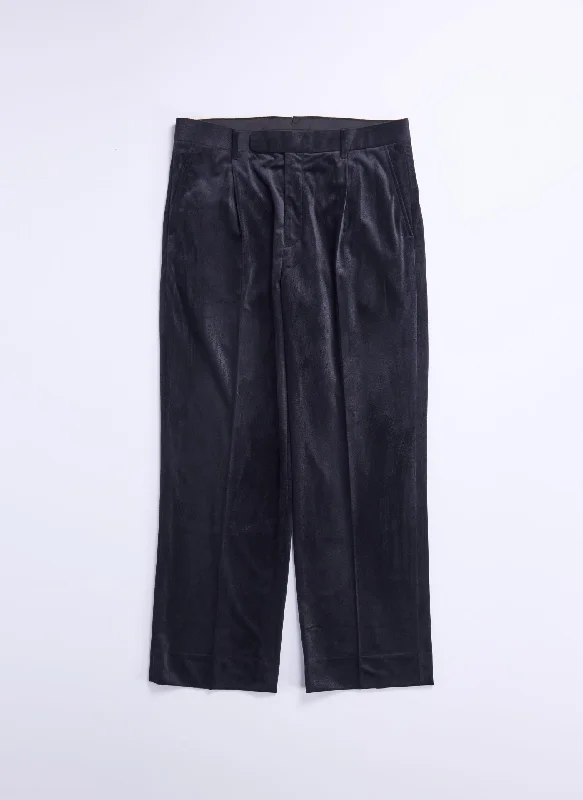 Micro Polyester Velour Twill Suit Pants