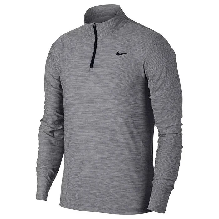 Nike Men's Breathe Quarter-Zip Training Top Charcoal Size Large