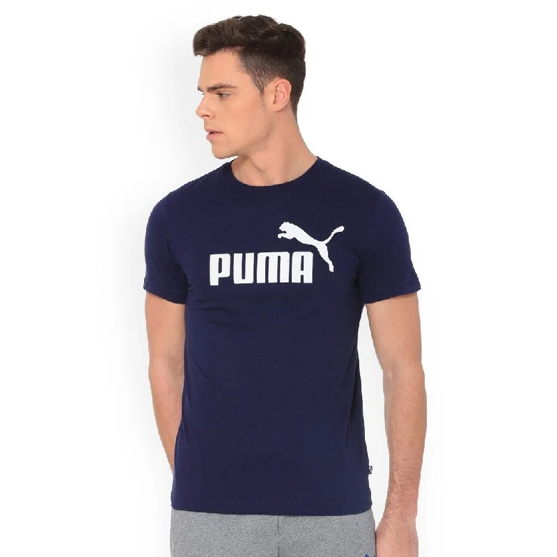 Puma Men's Logo T-Shirt Navy Size Medium