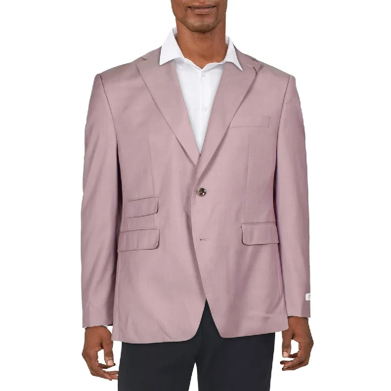 Tayion By Montee Holland Mens Agordy Wool Blend Classic Fit Two-Button Blazer