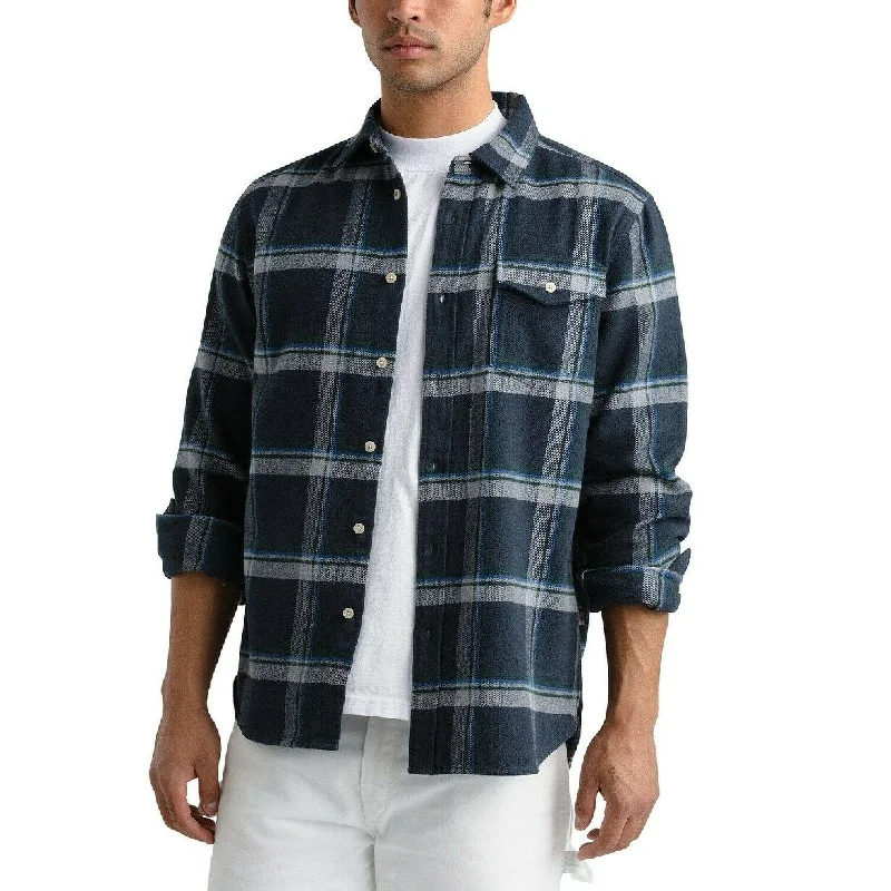 The North Face Men's Arroyo Regular-Fit Plaid Flannel Shirt Navy Size Medium