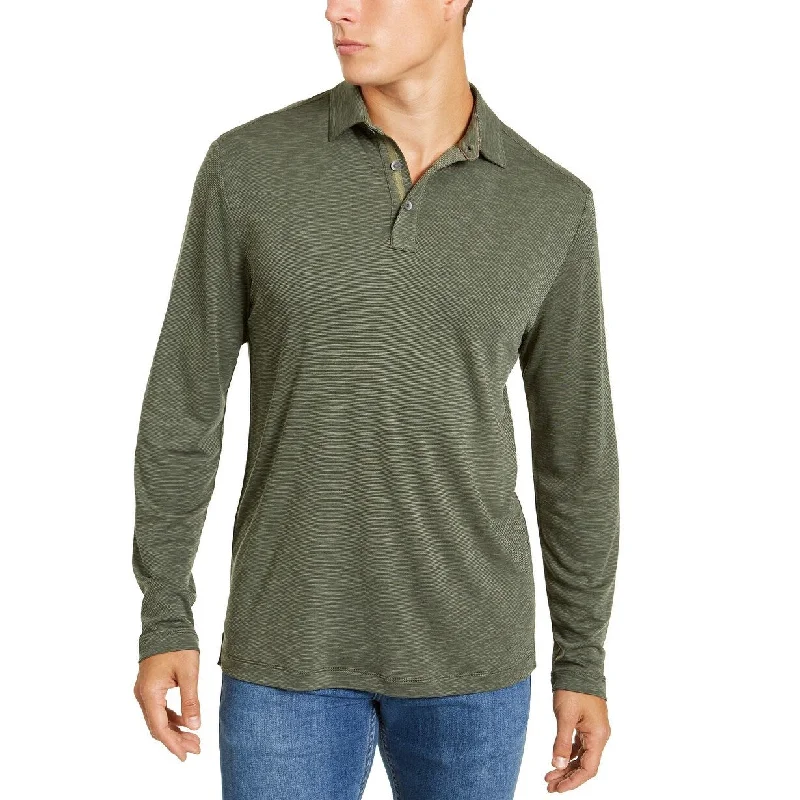 Tommy Bahama Men's La Jolla Cove Slub Stripe Long Sleeve Polo Green Size X-Large