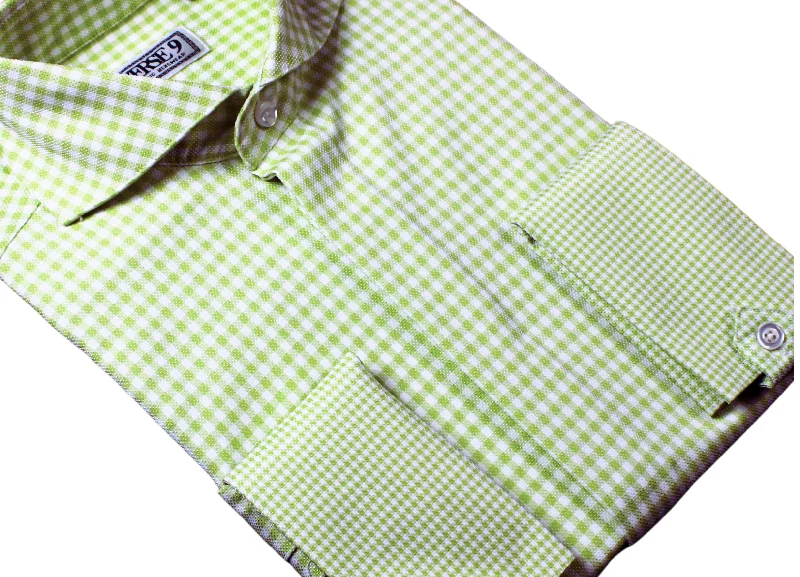 Spread Collar | Green Check | French Cuff Shirt