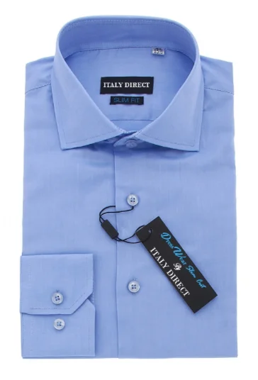 Bright Blue Slim Fit Dress Shirt