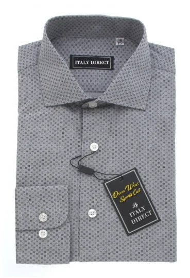 Grey Patterned Sport Fit Dress Shirt