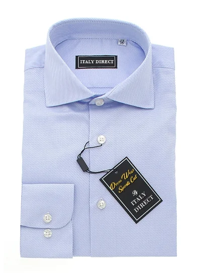 Light Blue Striped Sport Fit Dress Shirt