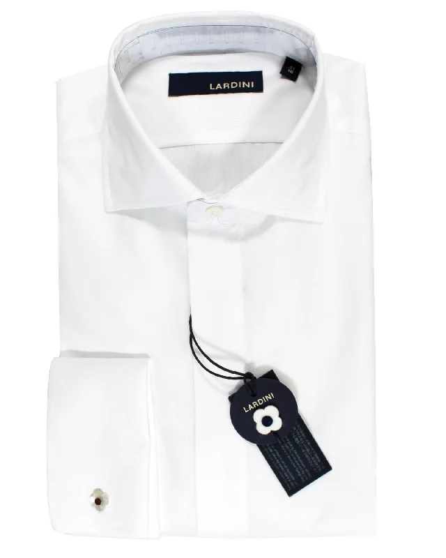 Lardini Dress Shirt White French Cuffs Tuxedo 42 - 16 1/2 - Sartorial