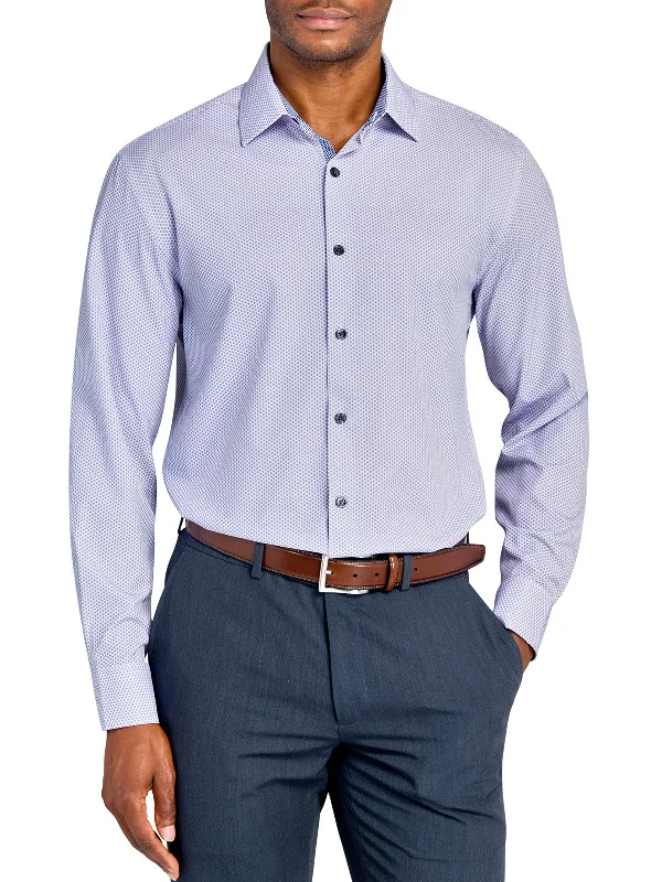 Micro Diamond Dotted Performance Dress Shirt