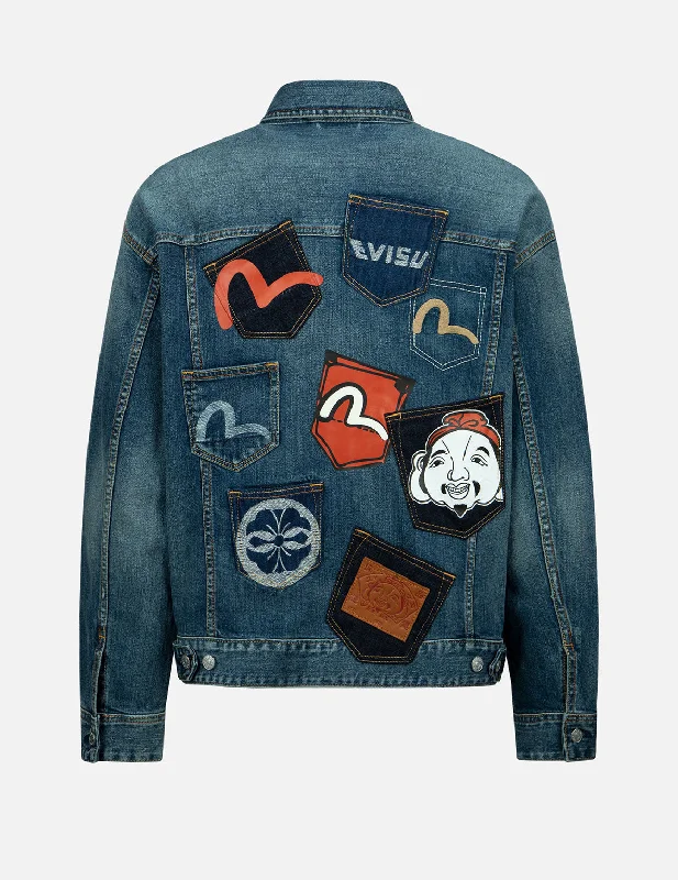 Multi-Pocket Washed Denim Jacket