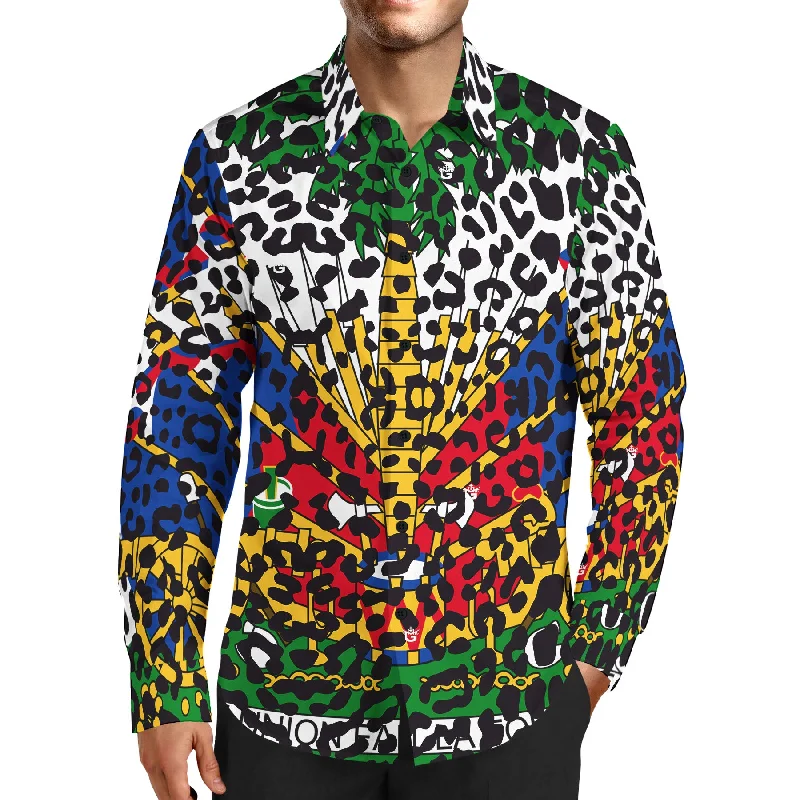 TMMG HAITI LUXURY LEOPARD PRINT DRESS SHIRT