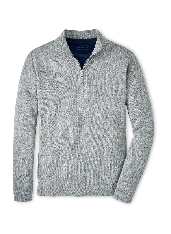 Peter Millar - Men's Crown Sweater Fleece Quarter-Zip - Gale Grey