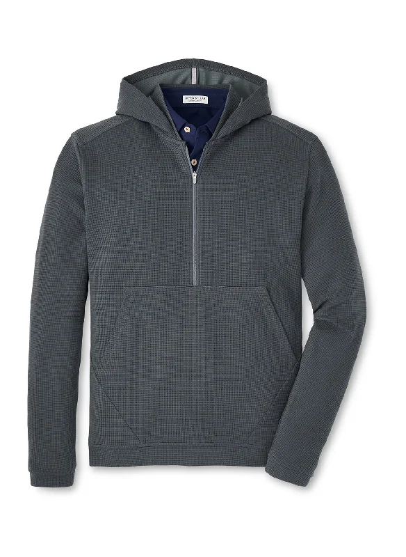 Peter Millar - Men's Grid Performance Half-Zip Hoodie - Iron