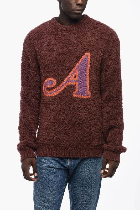 Awake New York Bouclè Crew-neck Sweater with Contrasting Detail