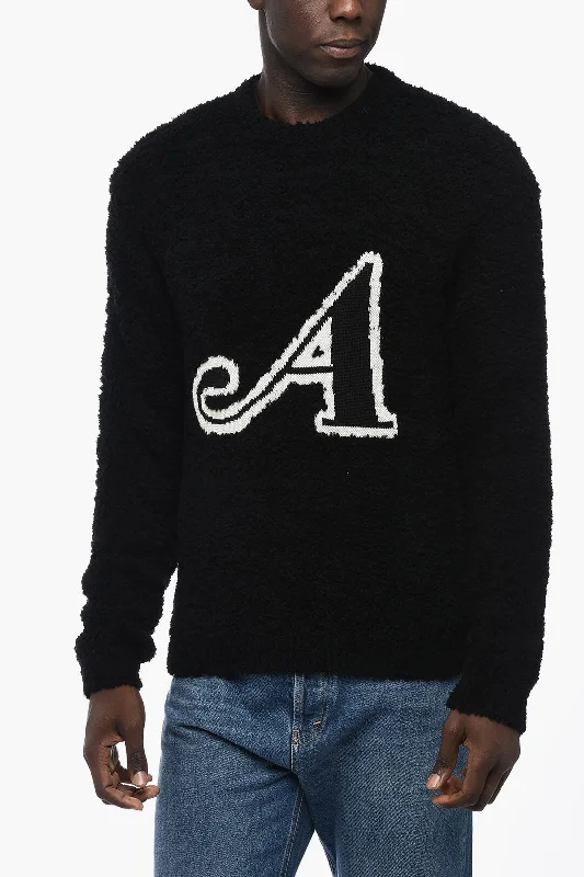 Awake New York Bouclè Crew-neck Sweater with Contrasting Detail