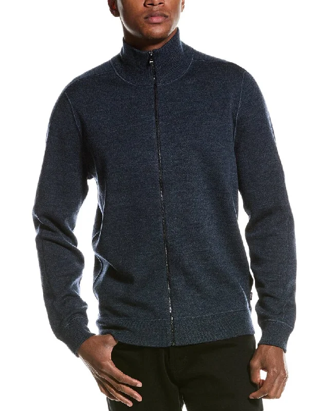 BOSS Hugo Boss Mentolo Wool Zip Mock Cardigan