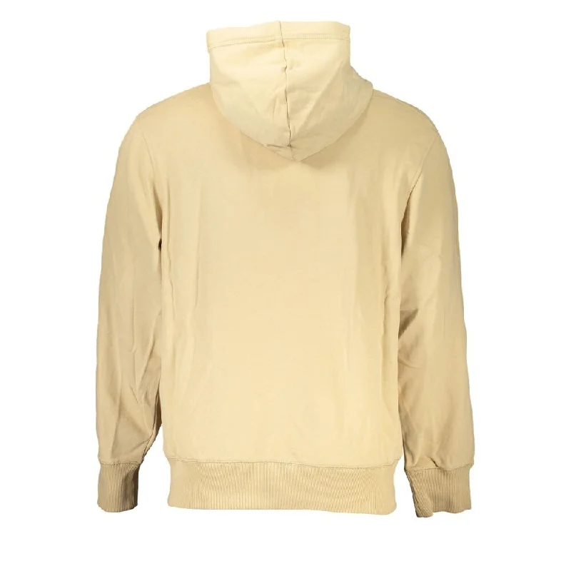 Calvin Klein Elegant Beige Zip Hooded Men's Sweatshirt