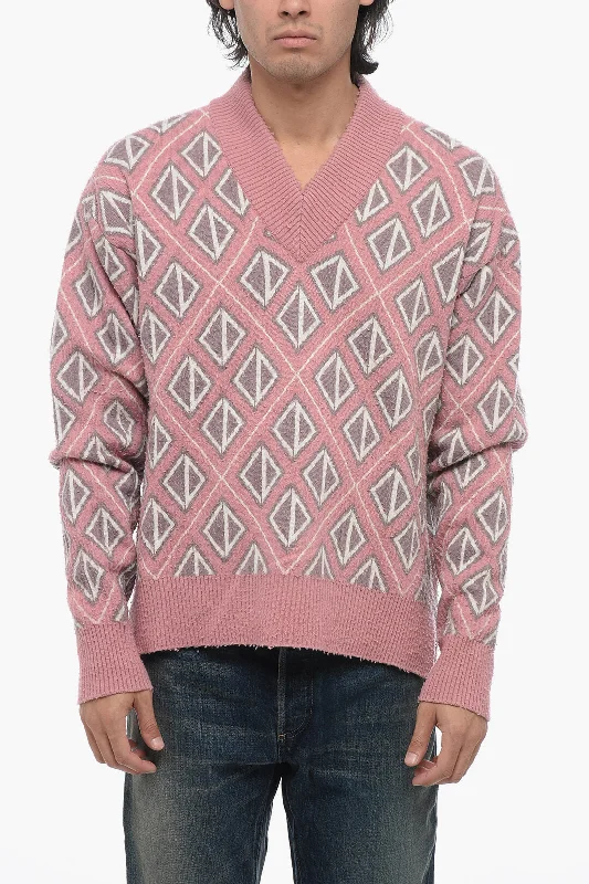 Dior Cashmere Blend DIAMOND V Neck Sweater