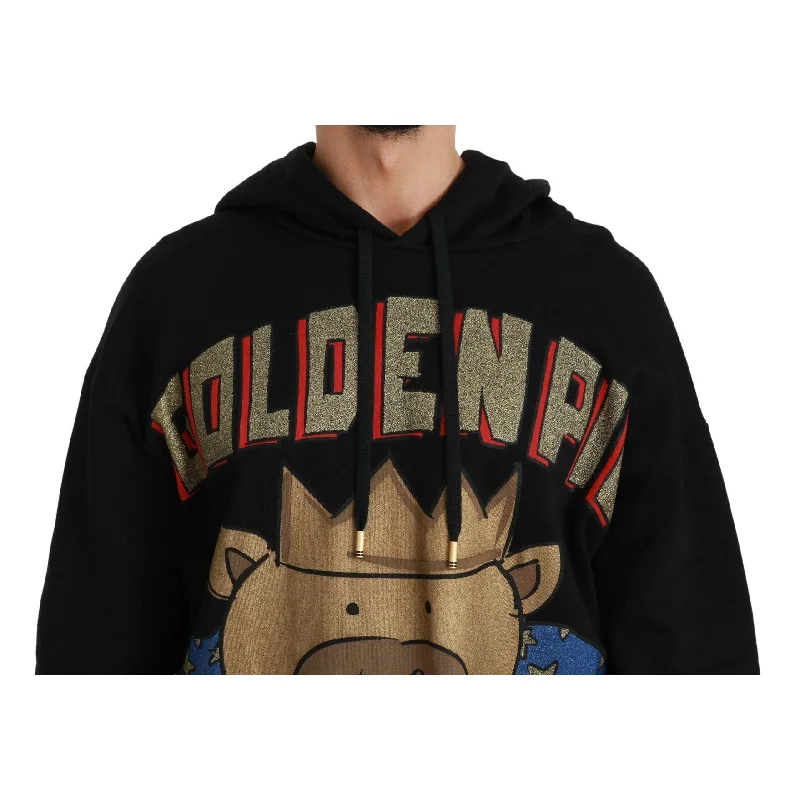 Dolce & Gabbana Elegant Hooded Pullover With Regal Men's Motif