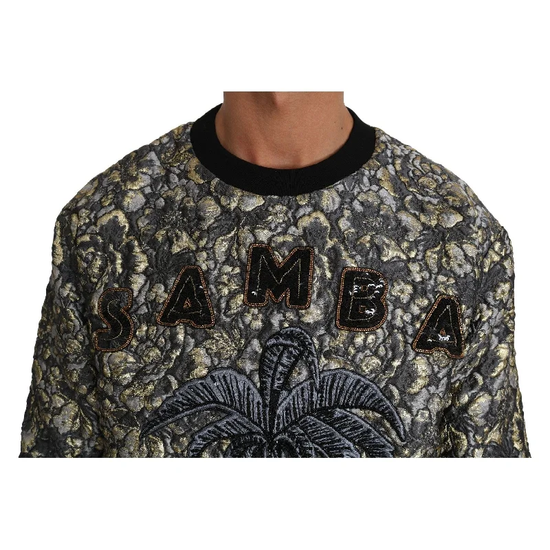 Dolce & Gabbana Samba Jacquard Palm Crewneck Men's Sweater