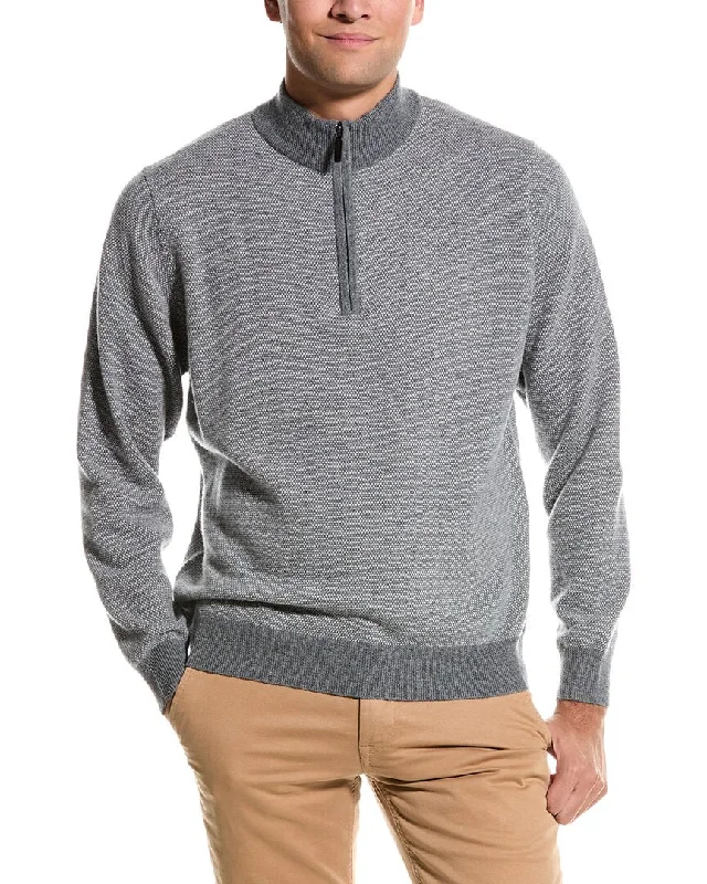 Douglas Anthony Birdseye Wool 1/4-Zip Sweater