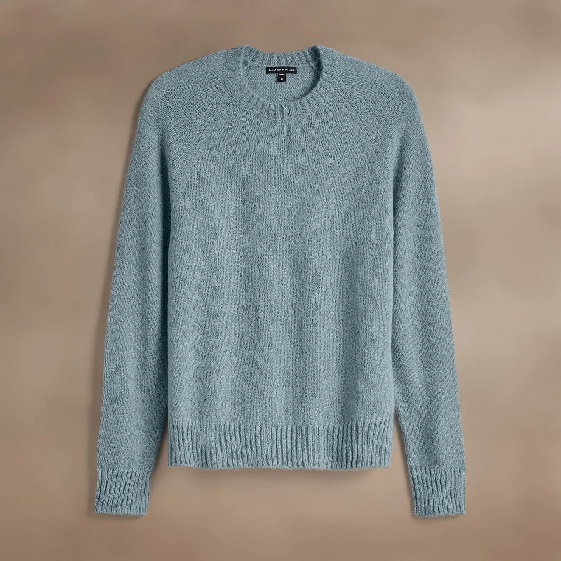 Lightweight Textured Cashmere Crew - Azure