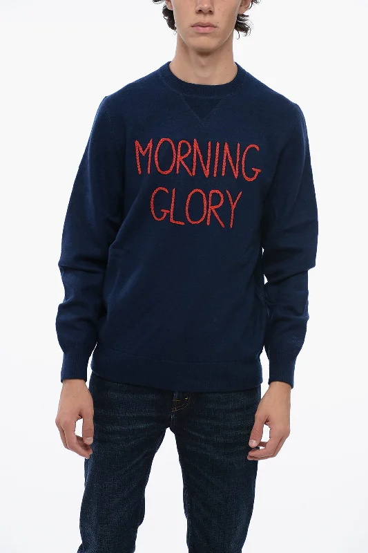 MC2 Saint Barth Wool MORNING GLORY Crewneck Sweater with Contrasting Embroid