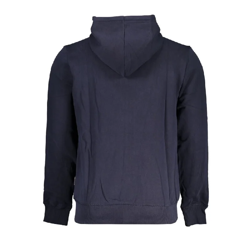 Napapijri Classic Blue Hooded Sweatshirt with Men's Embroidery