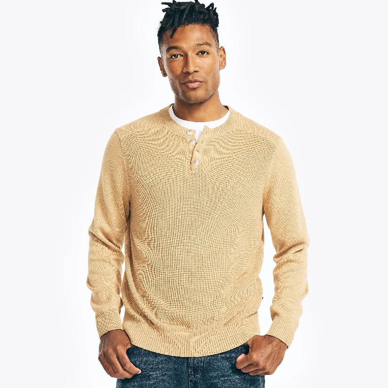 Nautica Mens Long-Sleeve Henley Sweater