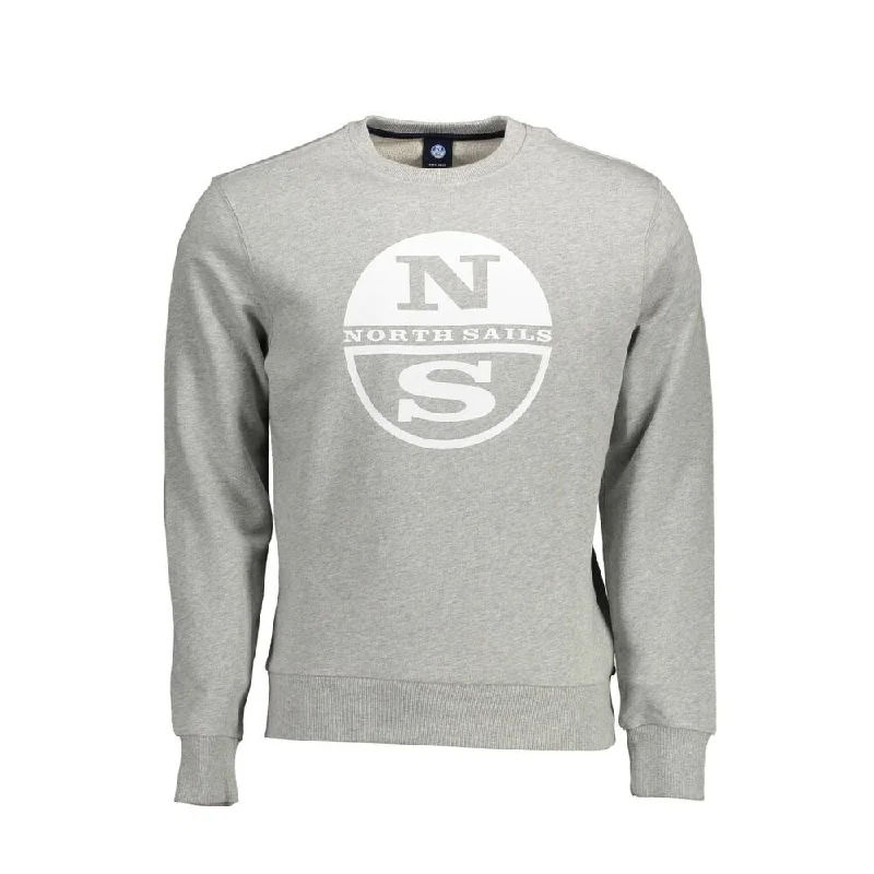 North Sails Gray Cotton Men Men's Sweater