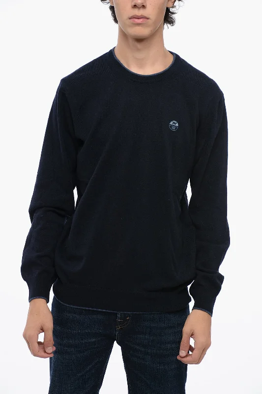 North Sails Wool Blend Crewneck Sweater with Contrasting Edges