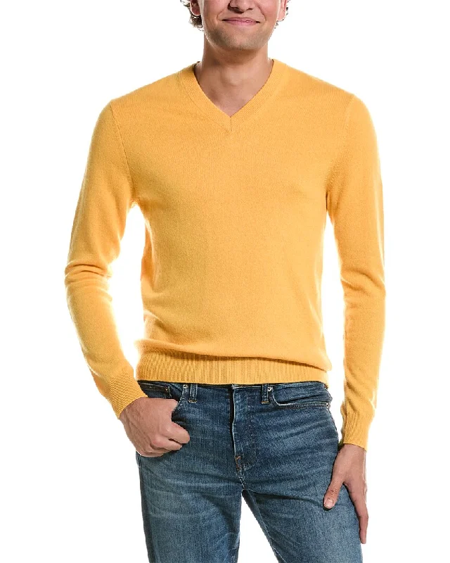 Qi Cashmere Solid Cashmere V-Neck Sweater