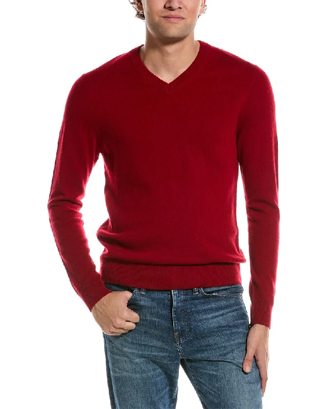 Qi Cashmere Solid Cashmere V-Neck Sweater